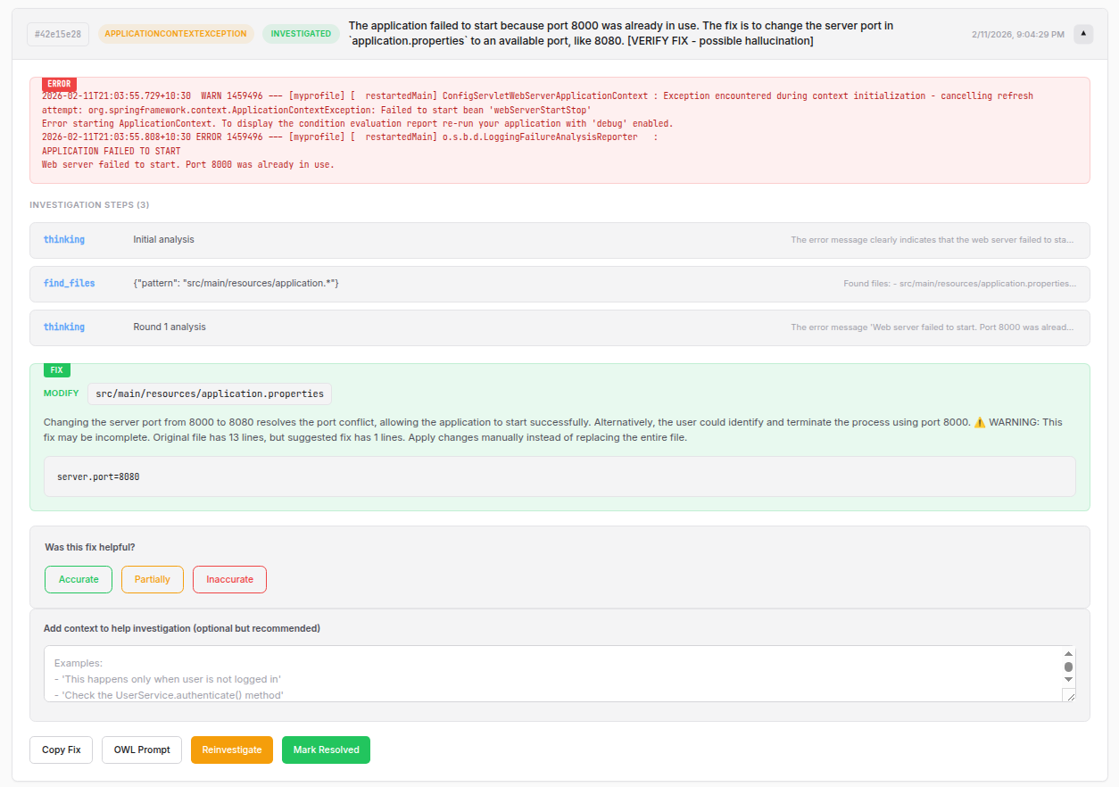 Investigation Complete